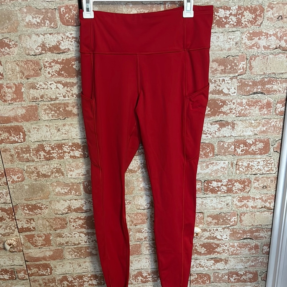 Women's Red High-Waisted Leggings